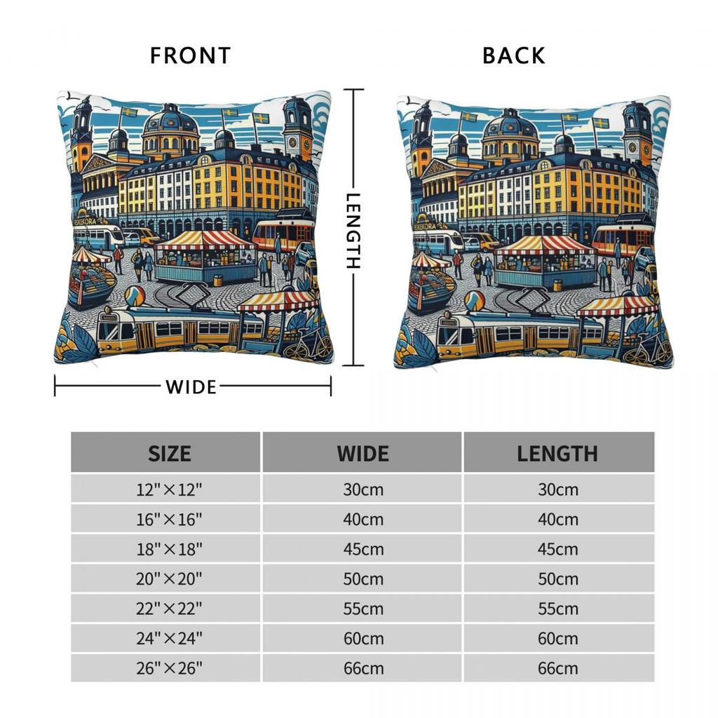 Gothenburg Sweden Pillowcase Polyester Linen Velvet Creative Zip Decorative Throw Pillow Case Home Cushion Cover 18"