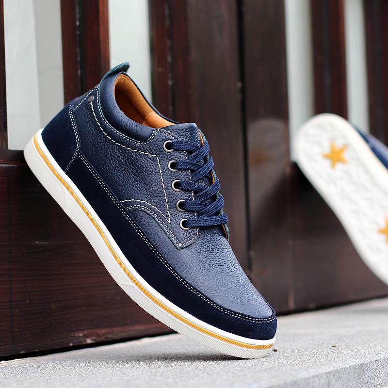 Herren Schuhe mit Absatzerhöhung Echtes Leder Lift Freizeitschuhe Höhenerhöhung Schuhe Einlegesohlen 6CM Großer Mann Formelle Schuhe Größeres Schuhwerk