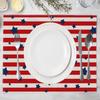 BOTB LIHM Set di 4 Tovagliette per il 4 Luglio Stelle Patriottiche America Giorno della Memoria Giorno dell'Indipendenza Decorazioni Tavola da Pranzo Tovagliette
