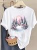 (Asian Size) style letter New Year T Shirt Christmas Clothing Women Fashion Festival Tee Top Print Woman Short Sleeve Graphic T-shirts