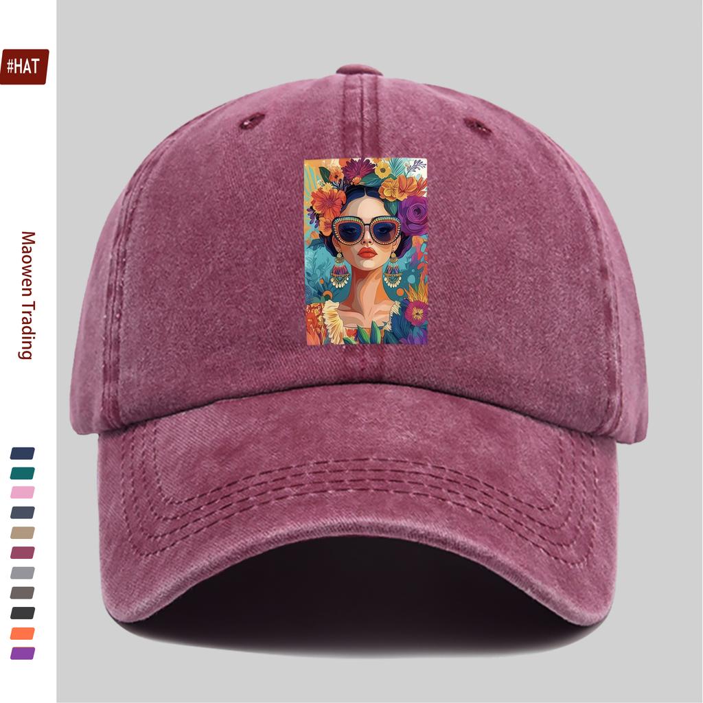pc Vibrant Floral Pattern Decorative Printed Baseball Cap Comfortable Casual Printed Design Decor Hat Comfortable Lightweight