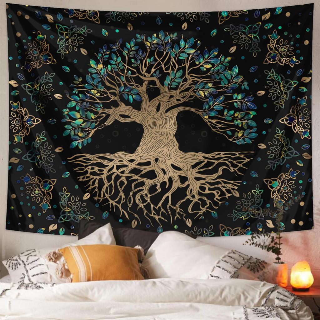 1Pc Universe Life Tree Tapestry, Dreamy Tree Background Cloth, Suitable For Living Rooms, Bedrooms, Dormitories, And Home Decora