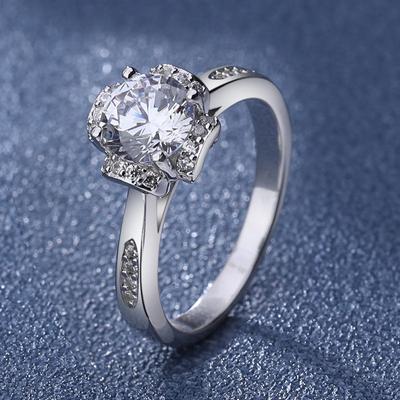 S925 Silver Ring Huayang Genuine Moissanite Ring Women's S925 Sterling Silver Engagement Proposal Luxury High-end 18K White Gold Plated