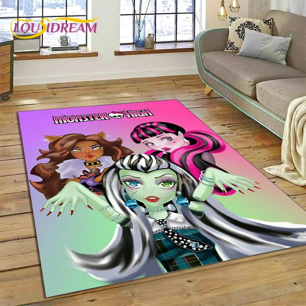 Cartoon Monster High Draculaura Vampire Rug Carpet for Living Room Bedroom Home Decor,Non-slip Decoration for Sofa Doormat Gift
