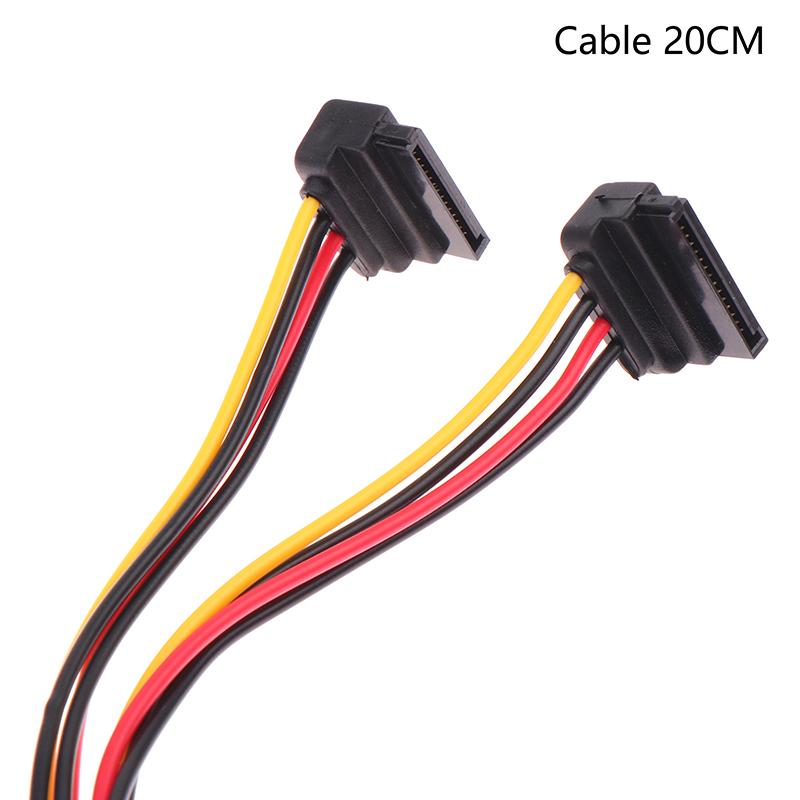 1 buc Cablu prelungitor Sata 20 cm pentru HDD SSD Hard Disk Cablu splitter de alimentare Sata Y 15 pini tată la dual 15 pini mamă cablu de alimentare