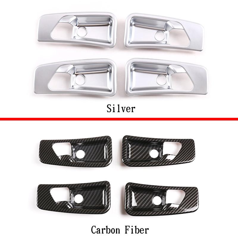ABS Silver/Carbon Fiber Car Inner Door Handle Bowl Decoration Cover Stickers For MercedesBenz G Class W463 07-18 Car Accessorie