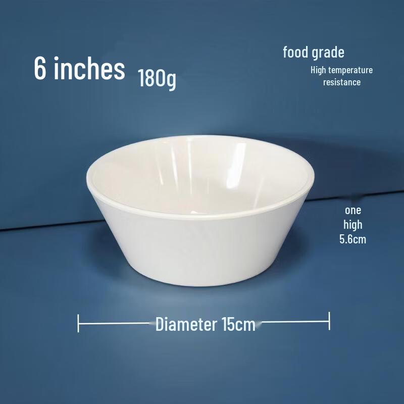 JingJingRS A5 Melamine White Bowl Set (10 Pcs)