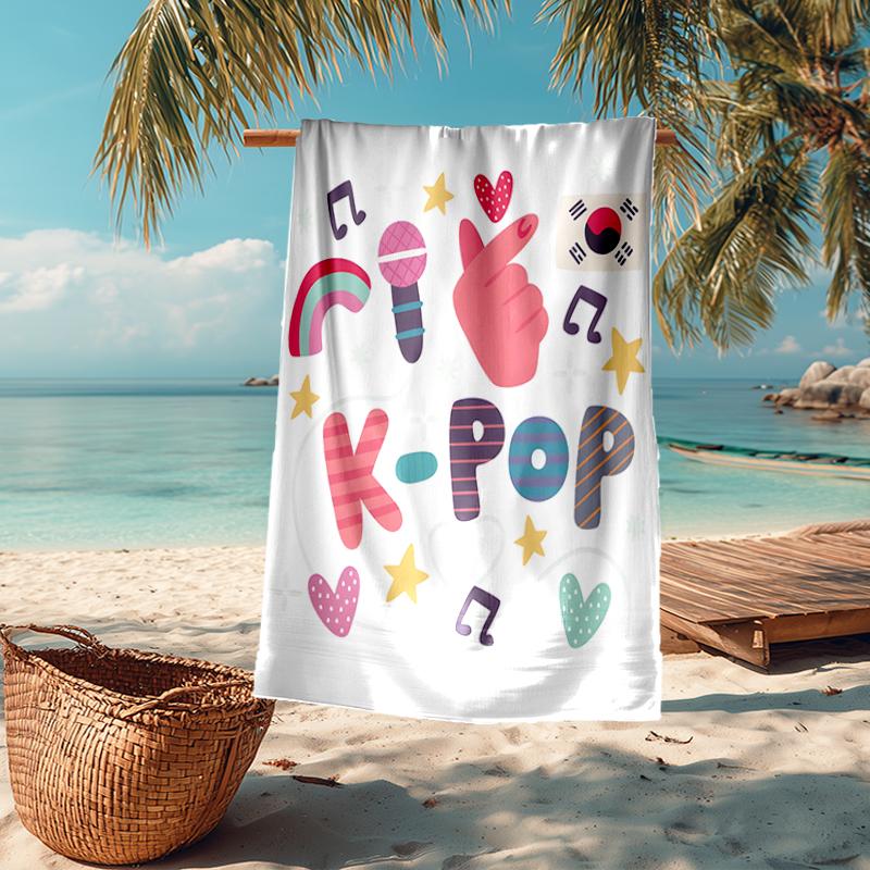 KPOP Fashion Beach Towel: Ideal for Summer Adventures Soft, absorbent and quick drying suitable for swimming and bathing