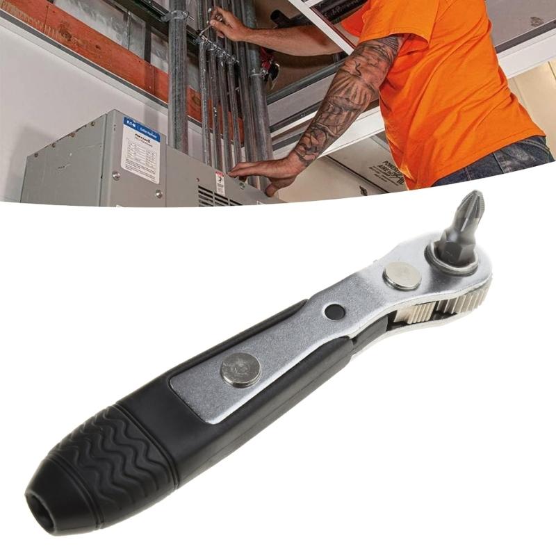 Mini 1/4 Inch Quick Socket Ratchet Wrench Rod Screwdriver Bit Tool Ratchet Handle Wrench Quick Release Screwdriver