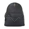 [Gebraucht] Stark Mittlerer Schwarzer Beschichteter Canvas Bedruckter Nieten Rucksack - Gut #4NS5ME