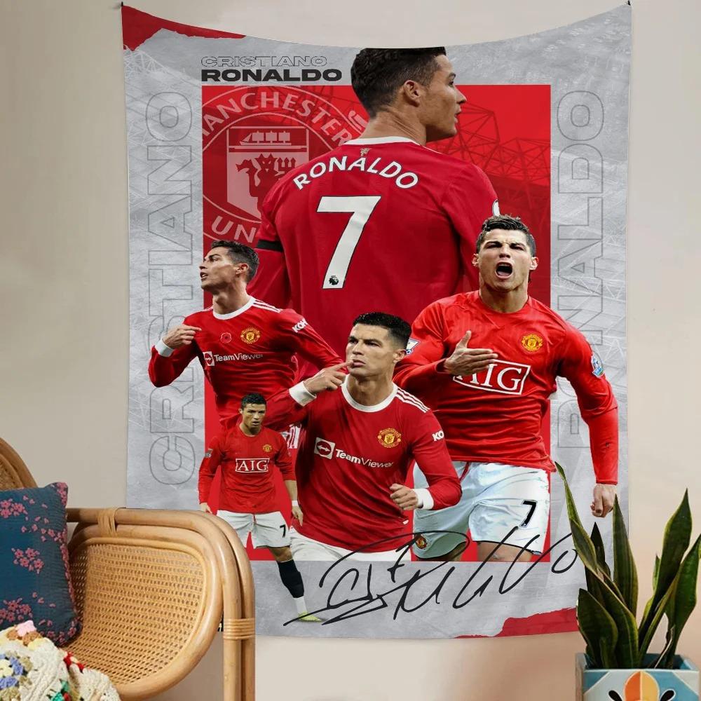 Portugal Super Football Star CR7 Cristiano Ronaldo Anime Tapestry Art Science Fiction Room Home Decor Wall Art Decor
