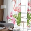 Tropical Birds Flowers Flamingo Sheer Curtains for Living Room Transparent Tulle Window Curtain Bedroom Kitchen Veil Drapes