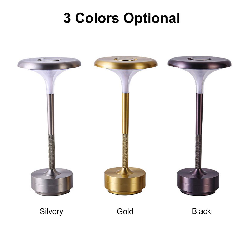 Rechargeable LED Table Lamp Touch Control Stepless Dimmable Nightstand Light Portable Desk Lamp for Living Room Bedroom