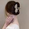 1pc Elegant Leaf Shaped Hair Claw Rhinestone Designs Perfect Nature Inspired Styles Daily Looks Glamorous Hair Accessories