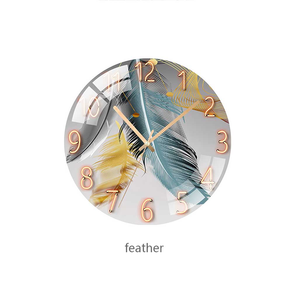 

12-дюймовые стеклянные настенные часы в современном дизайне в китайском стиле, серия Art Round Mute Creative Hanging Home Living Room Спальня Украшения 12 inch