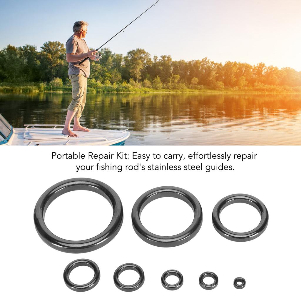 160PCS Fishing Guide Ring Ceramic Fishing Rod Eyelet Ring Easy Installation Fishing Accessory for Fishing Outdoor