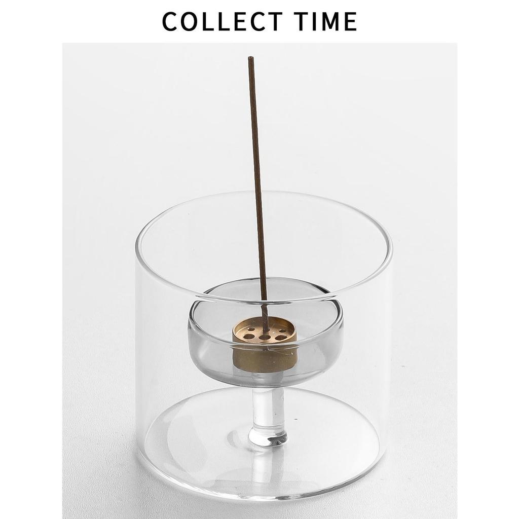 Assiette Porte-Encens en Verre de Niche - Design Ancien et Simple, Cadeau d'Anniversaire Créatif, Ornement de Bureau
