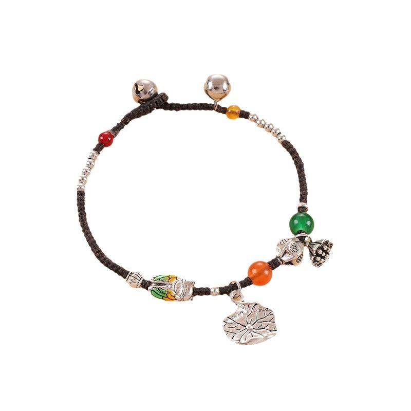 BLINGBAY Damska Bransoletka Styl Retro Chińska Bransoletka Nisza Literacka Prosty Splot Etniczny Styl Bransoletka Akcesoria Prezent