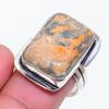Natural Leopard Skin Gemstone 925 Sterling Silver Jewelry Ring Size 7 ZS-881