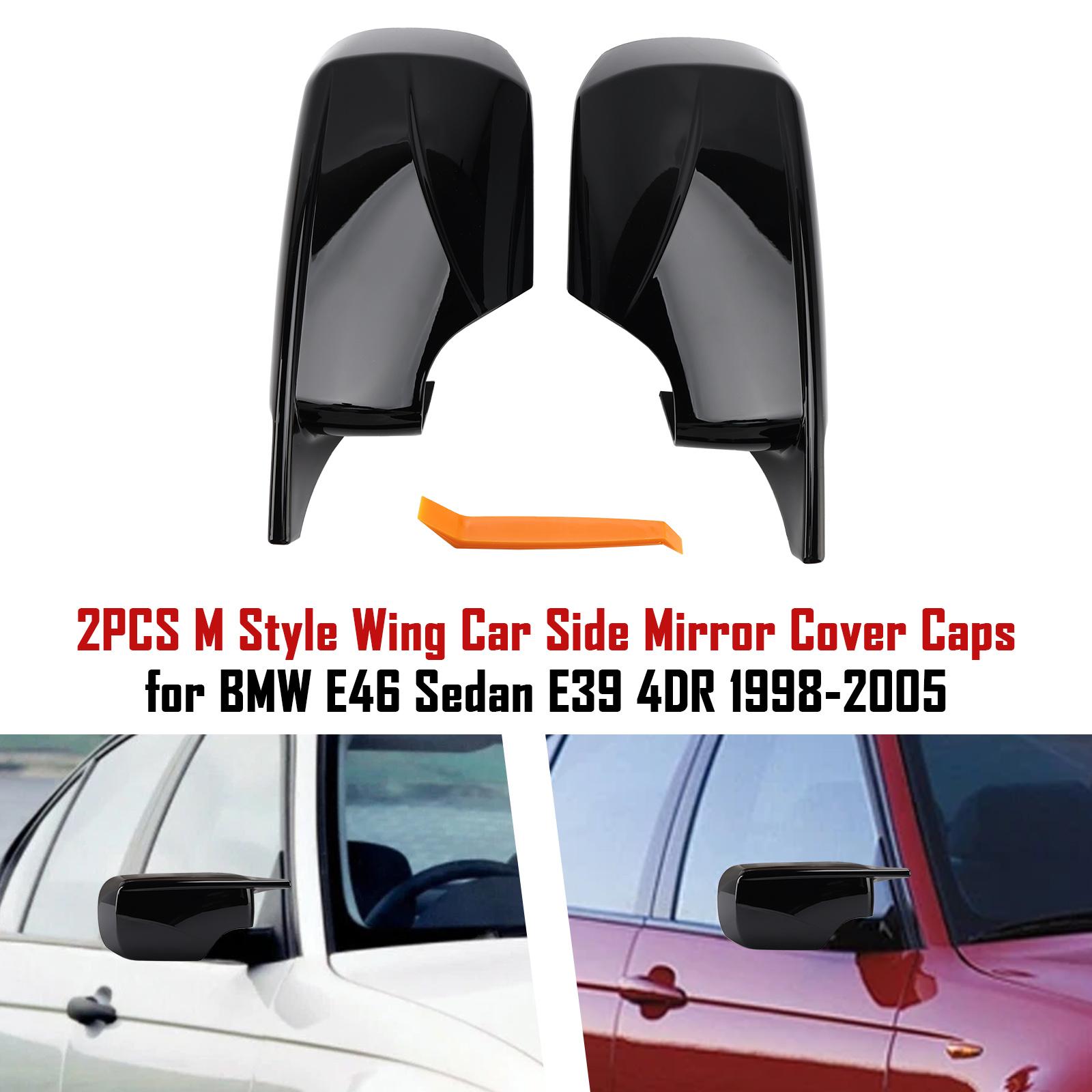 

2PCS M Style Wing Car Side Mirror Cover Caps for BMW E46 Sedan E39 4DR 1998-2005