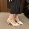 French Fairy High Heel Pumps Pointed Toe Stiletto Sandals Female Spring New Arrival Fashion Elegant Socialite Back Emp Shoes