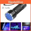 Lampe de poche UV compacte avec 21 LED ultraviolettes pour la détection des taches d'urine d'animaux et plus