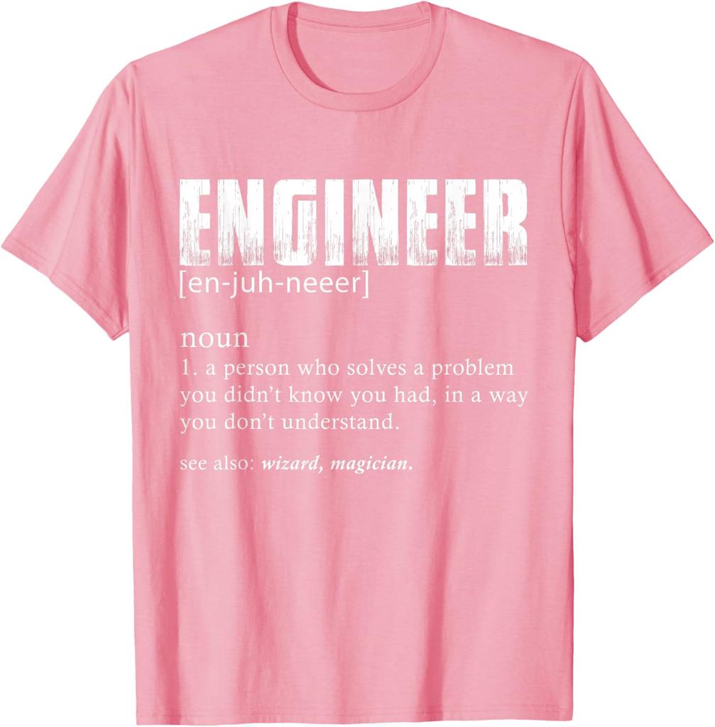 Engineer Definition Funny Noun T Shirt Soft Cotton Graphic Tee for Men Casual Sports