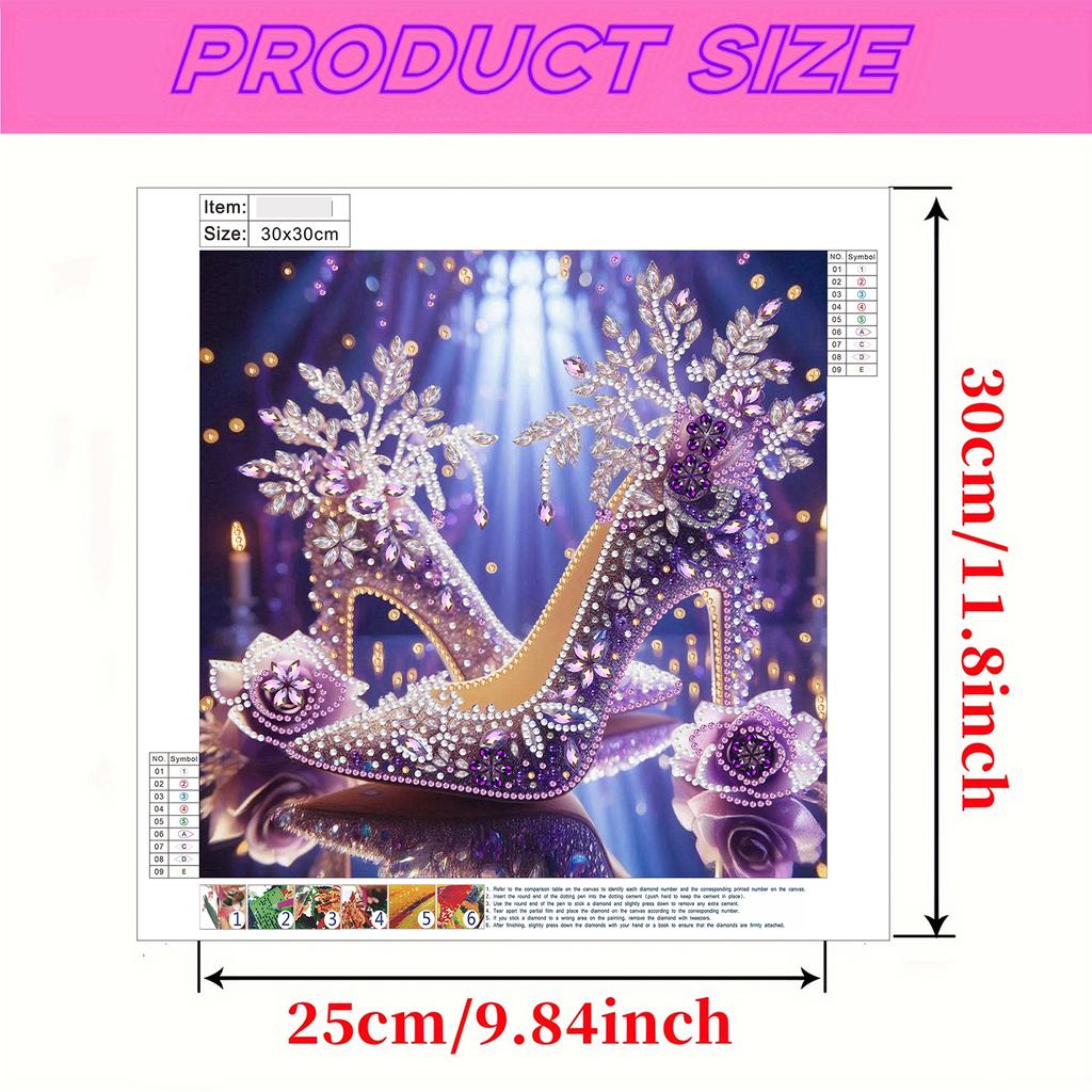 Dream High Heels DIY Gem Art Diamond Painting Kits for Home Wall Decoration Crystal Rhinestones Diamond Painting 11.81x11.81in