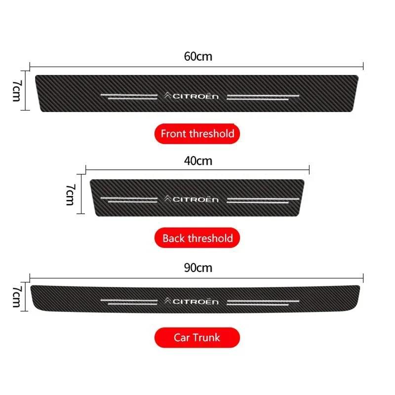 Carbon Fiber Car Door Sill Protector Sticker for Citroen C5 C3 C4 Picasso Sega C-Elysee Berlingo Xsara XR Aircross Anti-Scratch