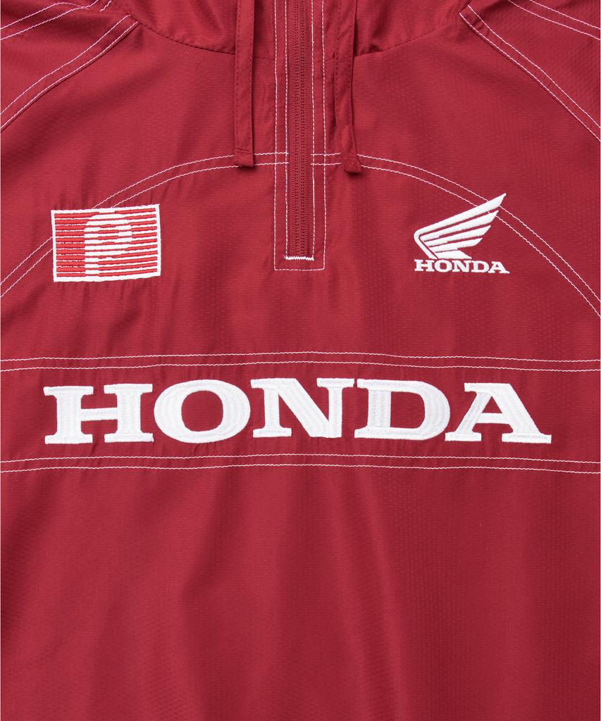 PHYPS MOTORCYCLE Ripstop Hooded Soccer Anorak Red