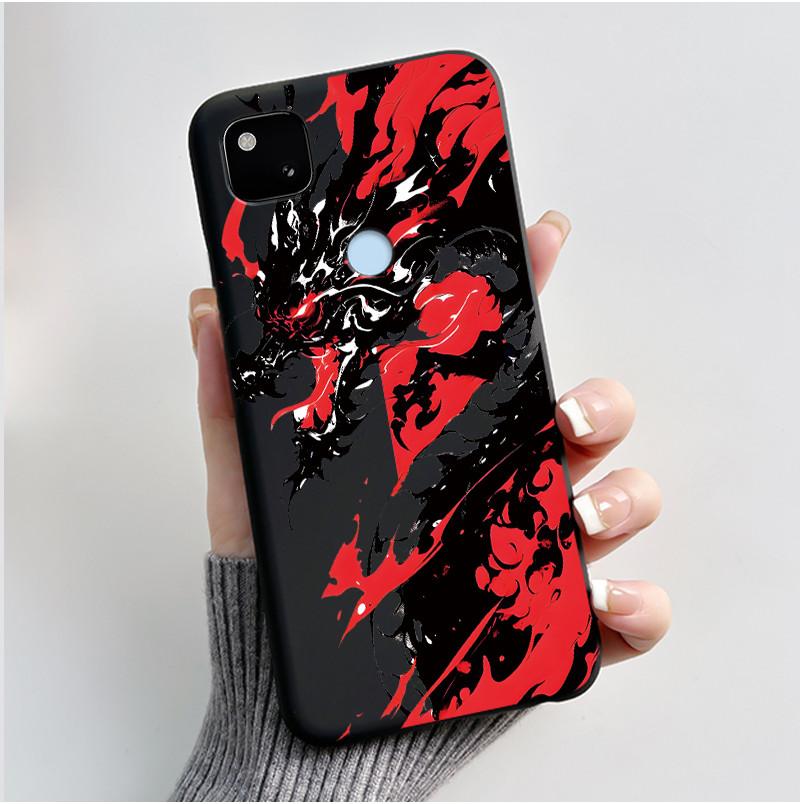 For Google Pixel 4a 4G Case Luxury Cute Love Rabbit Funny Soft Black Matte TPU Silicone Back Protective Cover Slim Thin Casing