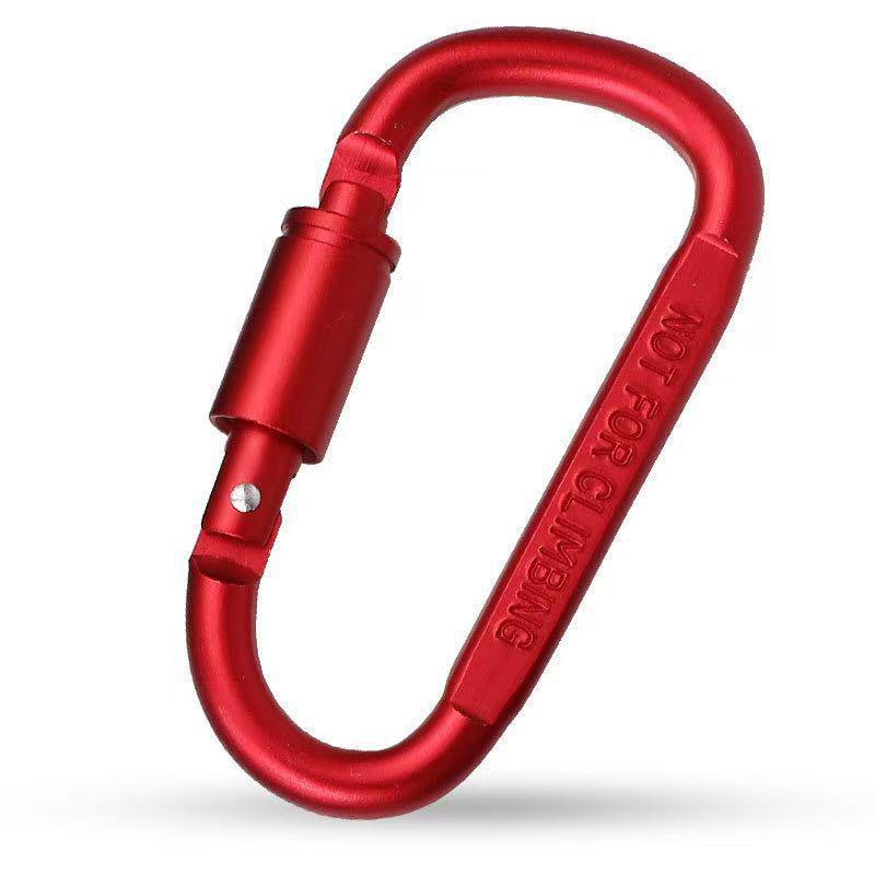 No. 8 D-Shaped Aluminum Alloy Locking Carabiner for Climbing and Backpacks