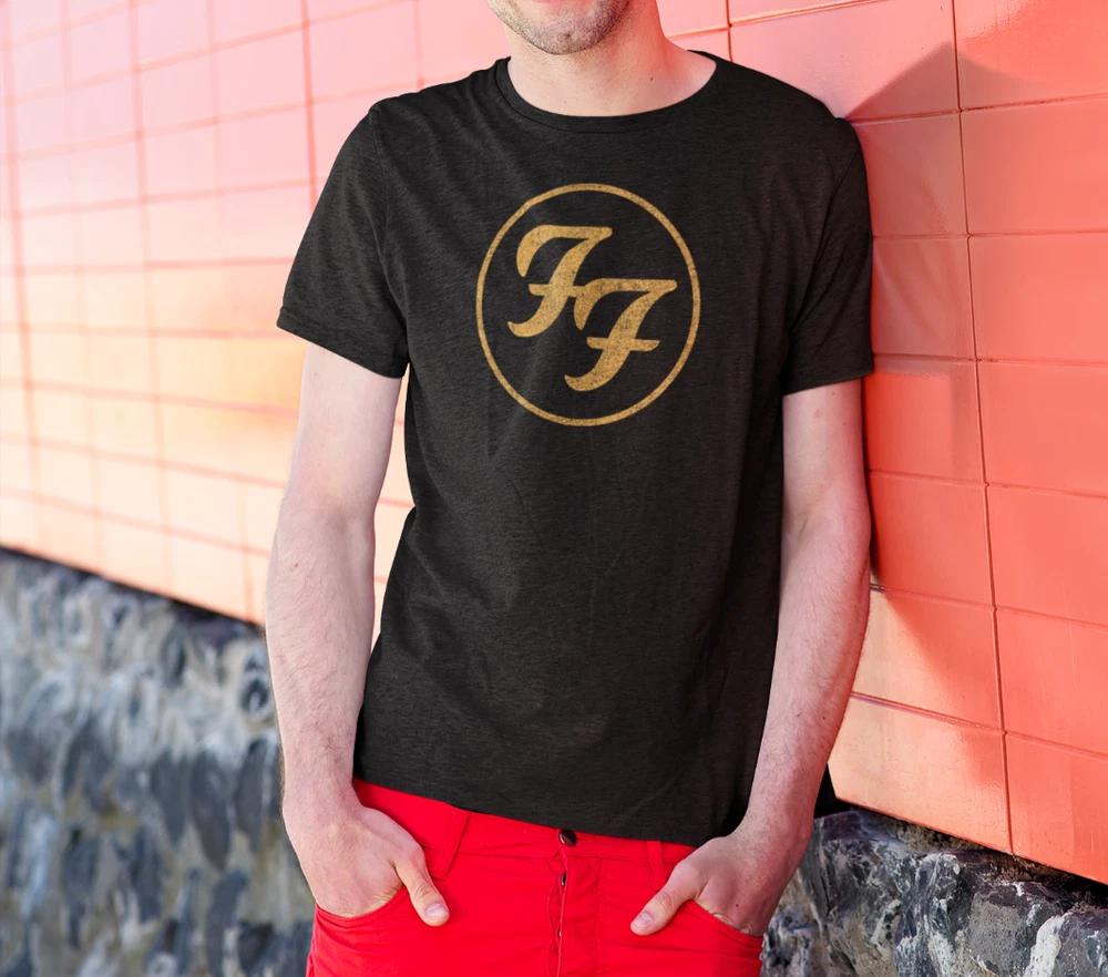 Iconic F FIGHTERS Logo Black TShirt  100 cotton  Alternative rock music L