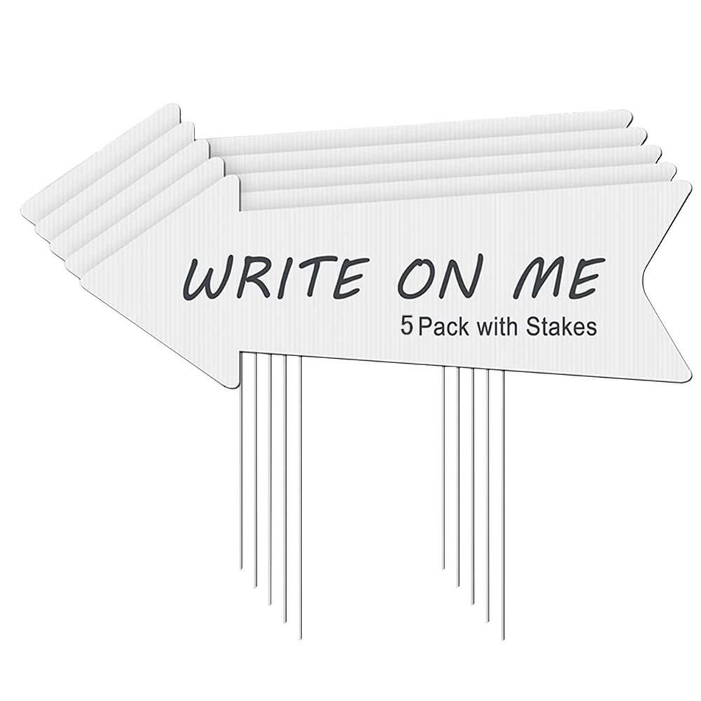

Blank Signs With Stakes Waterproof DIY Wedding Directional Garden Signs Directional Road Signs For Park Marathon Commercial