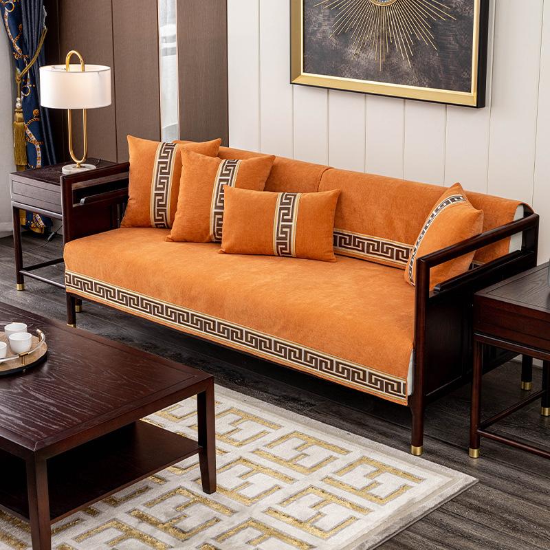 Chinese Style Chenille Sofa Cushion Non-Slip Four Seasons Universal Simple Fabric Sofa Towel Slipcover Combination