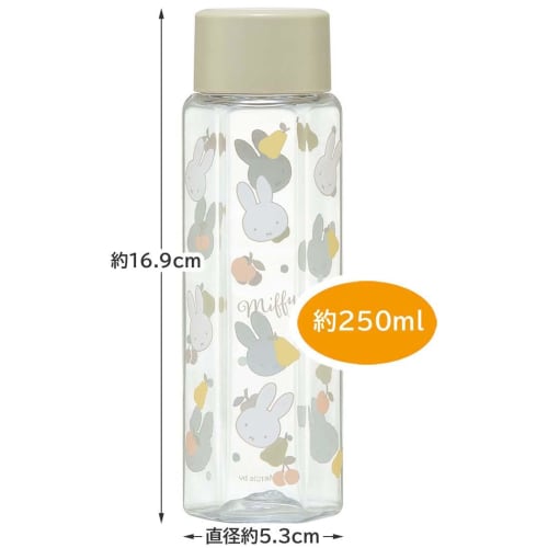 Bruslař Šestihranná láhev na vodu plastová 250 ml foukací láhev pro děti pro dospělé pro přímé pití průhledná Miffy lehká dětská stylová průhledná