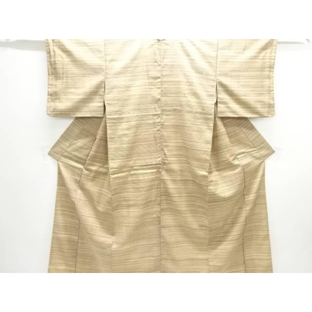 Horizontal pattern hand-woven pongee kimono [used] [wearing] [pongee/clothing]
