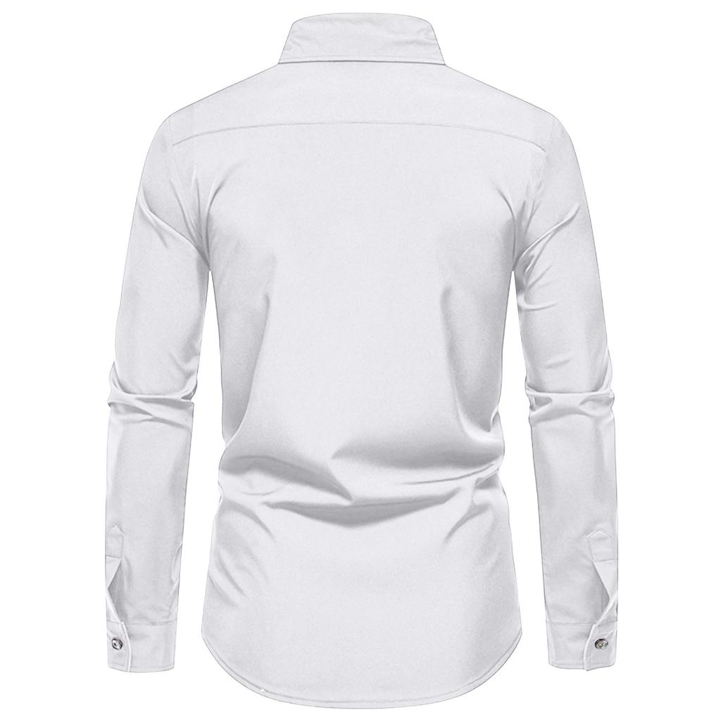 Cămașă Casual Business cu Imprimeuri Retro cu Mânecă Lungă pentru Bărbați Cămașă cu Guler Revers cu Nasturi pentru Bărbați