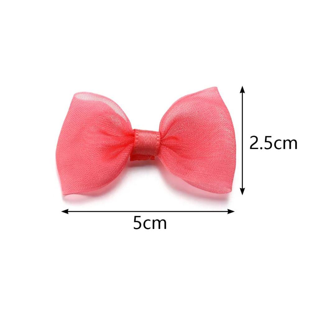 20PCS 2.5*5cm Size Colored Ribbon Bows Colored Small Size Gauze Ribbon Bows Handwork DIY Gauze Ribbon Sewing Craft Bow