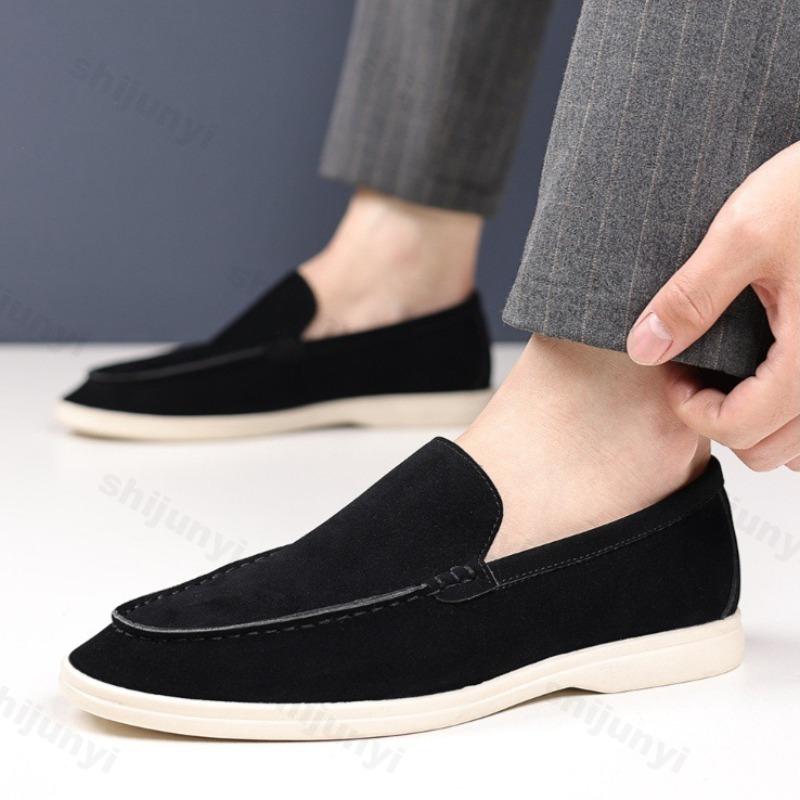 Fashion Men Flat Loafers 2025 High Quality Microfiber Leather Flat Shoes Comfortable Non Slip Fashion Loafers Light Outdoor Casual Shoes