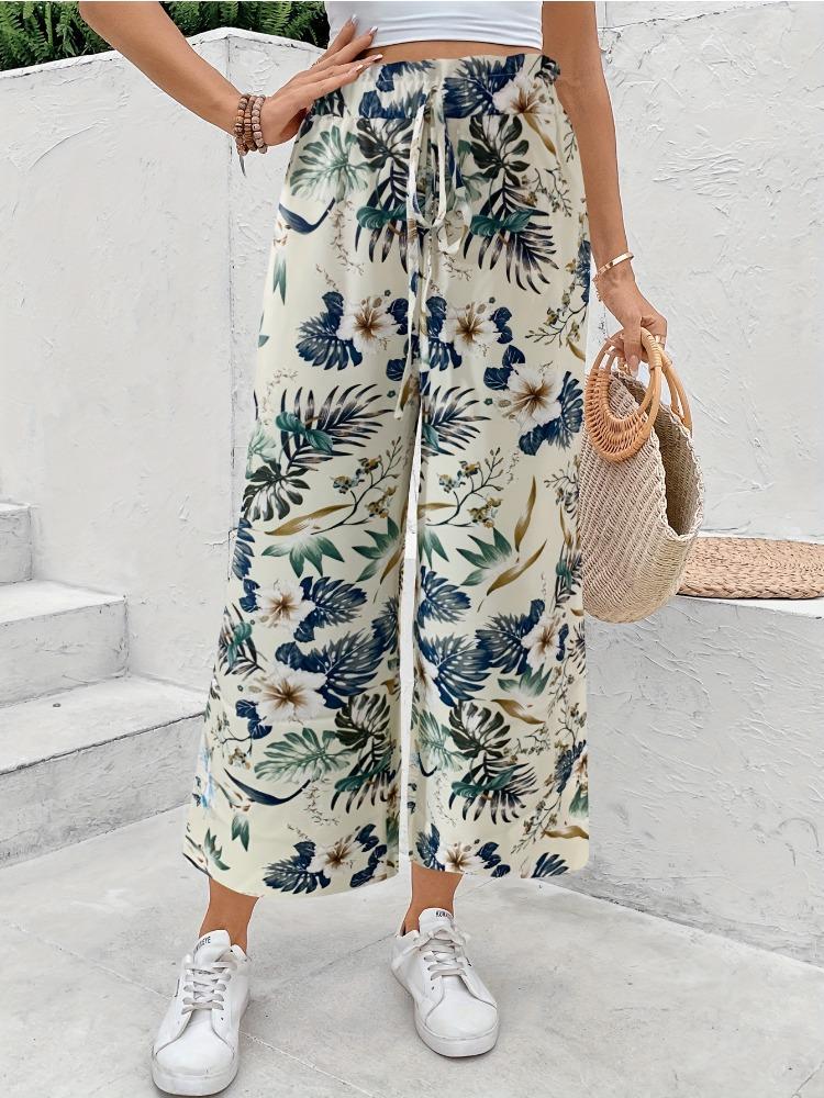 Nové Dámské Kalhoty v Letním Stylu Rovné Volnější Zeštíhlující Ležérní Pruhované S Vysokým Pasem Široké Nohy Univerzální Ležérní Kalhoty