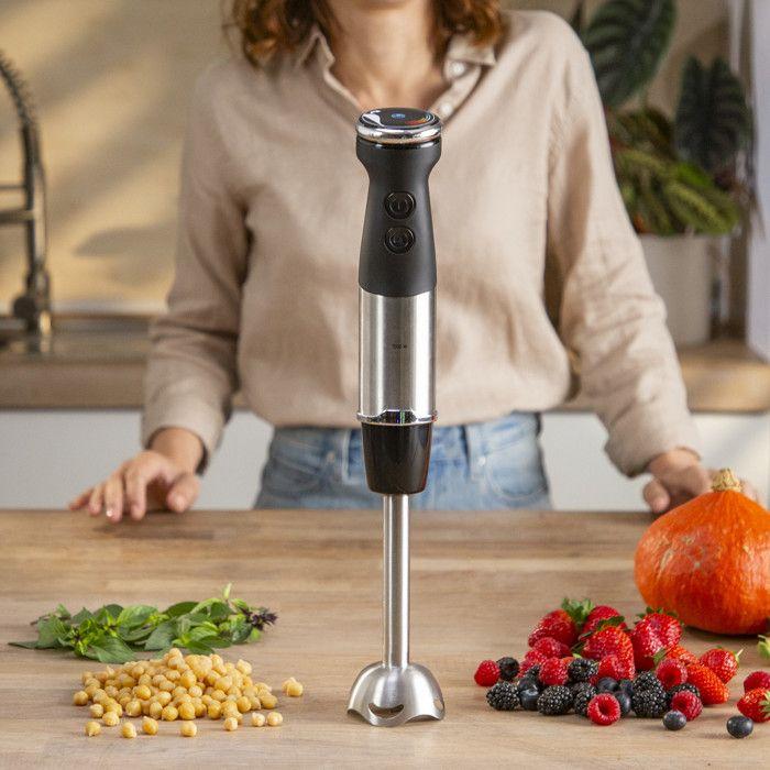 Moulinex DD6718 Frullatore ad Immersione 1000W 20 Velocità Nero e Acciaio Inox