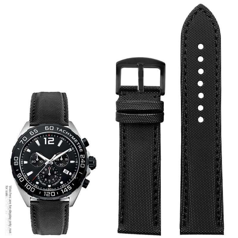 20mm 21mm 22mm 23mm Nylon Leather Bottom Watchband for Mido Helmsman M021 M005 M038 Tudor Seiko Waterproof Watch Strap