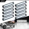 10pcs White Marker LED Clearance Side Light Accessory Lamp For Truck Trailer Car
