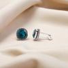 Apatite Gemstone 925 Sterling Silver Jewelry Handmade Cufflinks 0.61" For Gift CL-7-1