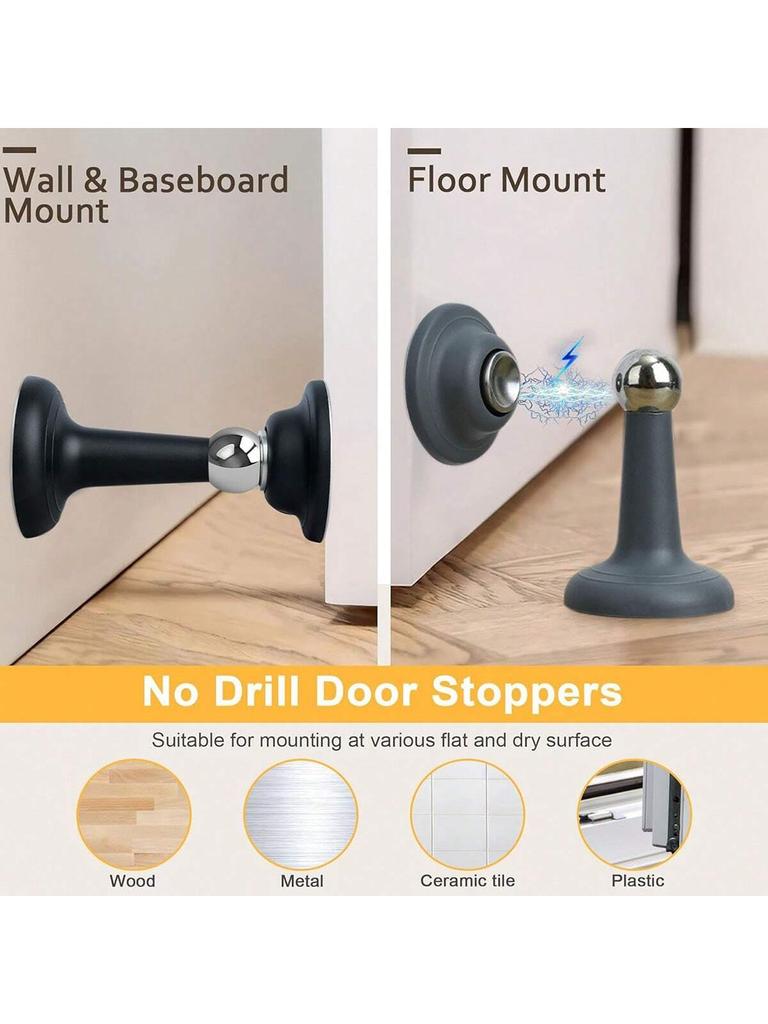 Silicone Anti-collision Door Stopper, Strong Magnetic, Silent Door Stopper, No Punching, Punching, Door Stop for Wall and Floor