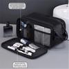 Portable Multi Pockets PU Toiletry Bag Large Capacity Waterproof Washing Organizer Bag PU Leather Hanging Bag Travel