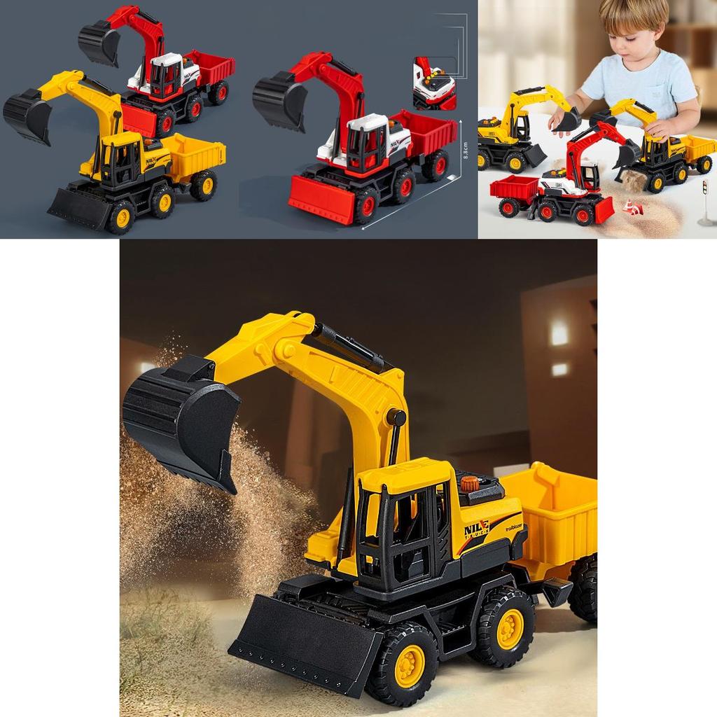 Excavator Toy Model With Flashing Lights And Sound For Childrens Play And Learning