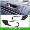 2PCS Carbon Fiber Car Interior Window Side Door Handle Panel Cover Trim For Lexus RC200 RC300 RC F Sport 2015- Accessories