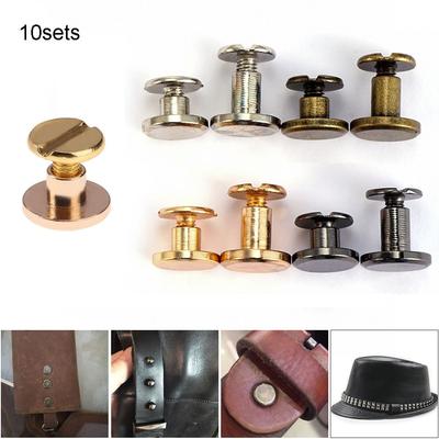 10sets Crafts DIY Decoration Nail Garment Scrapbooking Cloth Button Brass Nail Rivets Screw